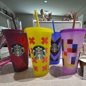 Starbucks Colorful Plastic Cups